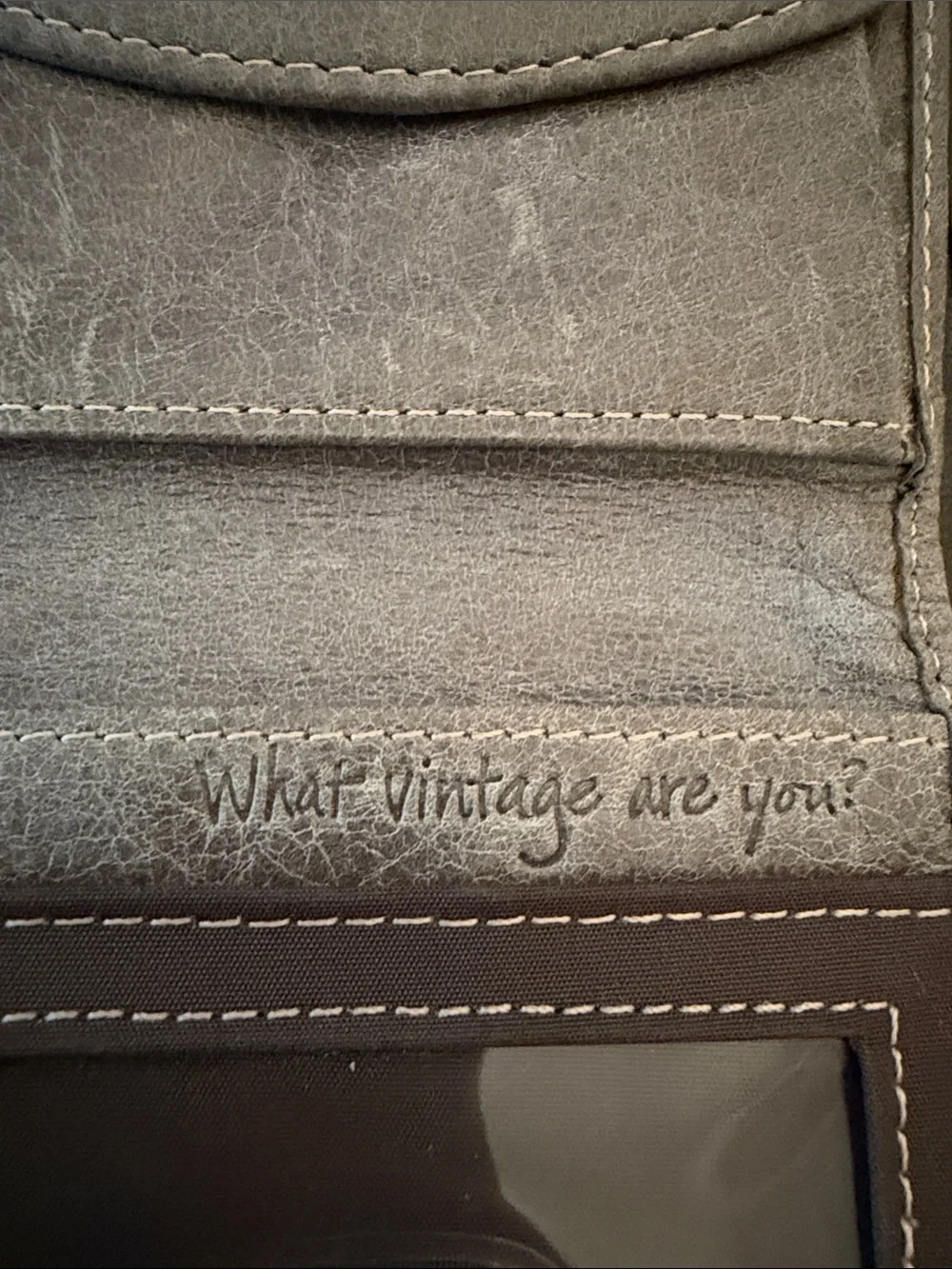Fossil Vintage Gray Lamb soft Leather Snap-Tab Wallet